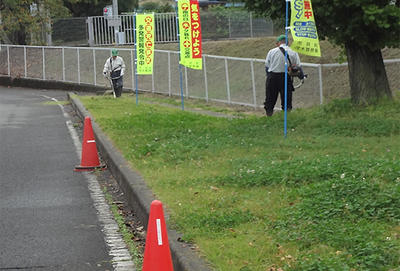 駐車場東側の草刈り