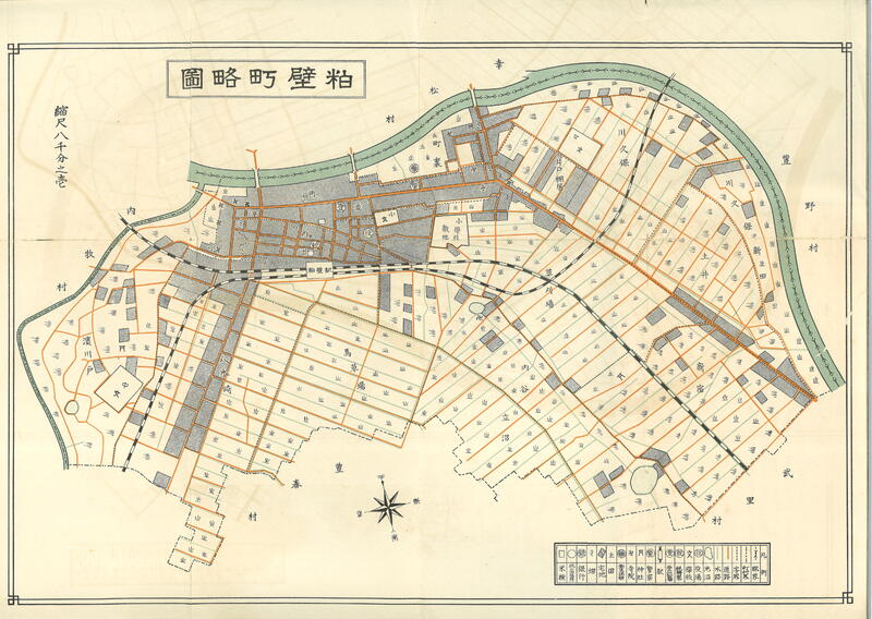 画像：粕壁町略図