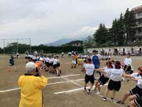 綱引き　緑対赤