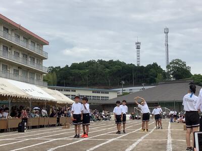 第一走者緊張のスタート前