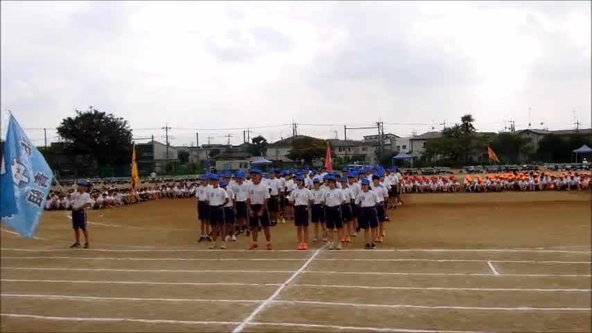 運動会（応援合戦・青組）