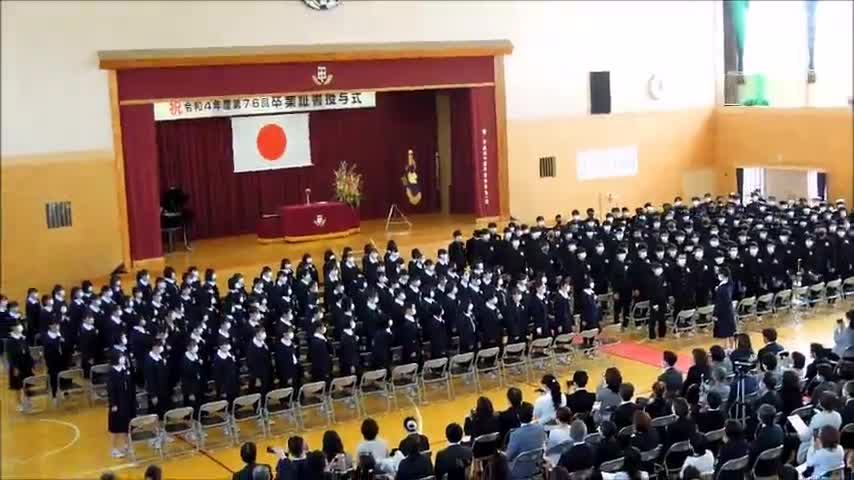 第７６回卒業式「卒業の歌」