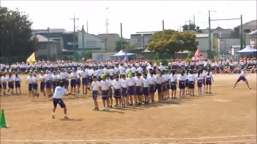 運動会予行【予告】大縄跳び（３年）