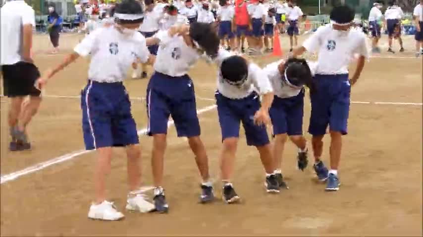 運動会予行【予告】１年団体