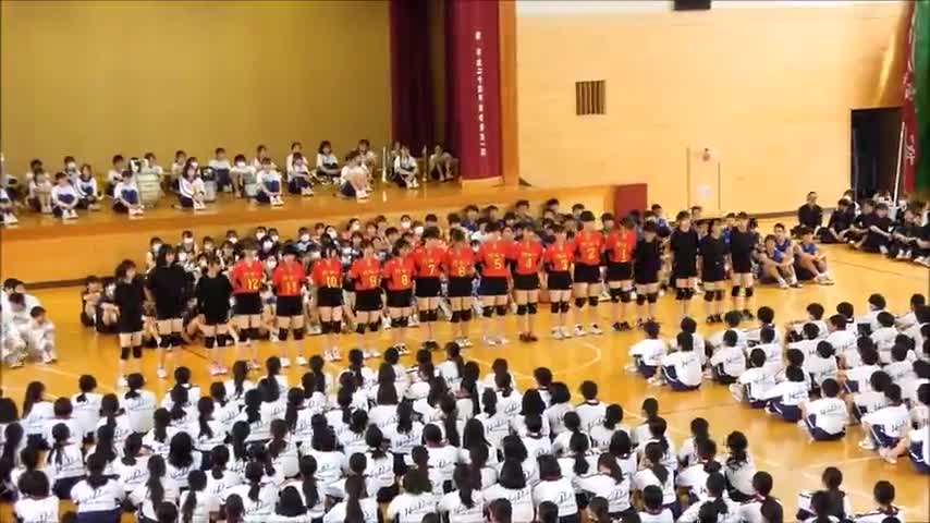 葛北総体壮行会（バレーボール部）