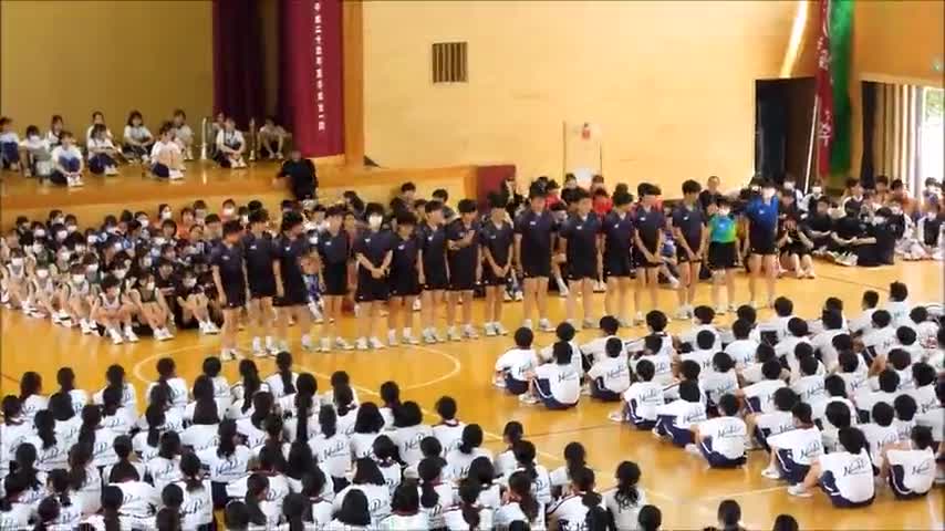 葛北総体壮行会（卓球部）