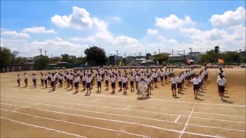 運動会予行【予告】応援！（３年男子）