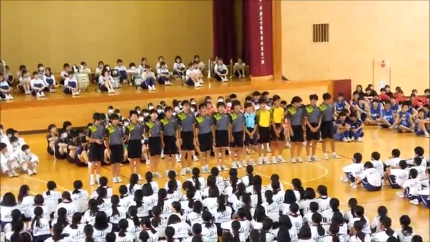 葛北総体壮行会（男子ソフトテニス部）