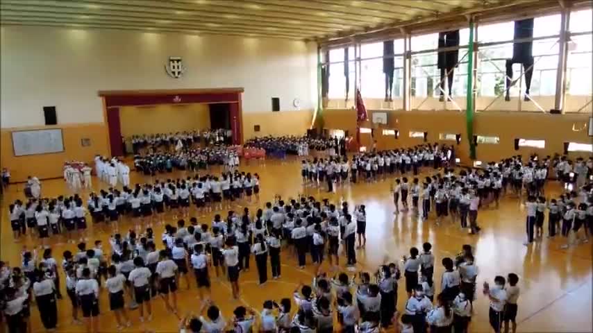 壮行会（全校応援・校歌斉唱）