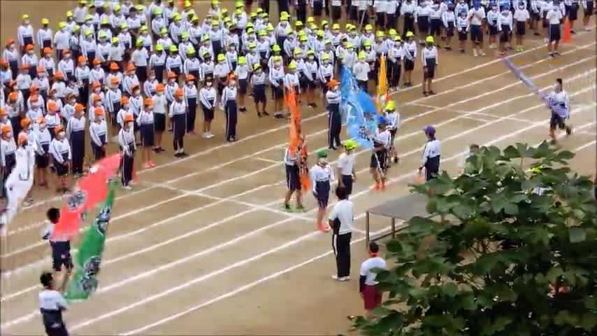 運動会直前練習（選手宣誓）