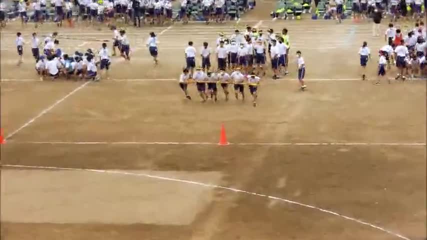 運動会予行【予告】２年団体