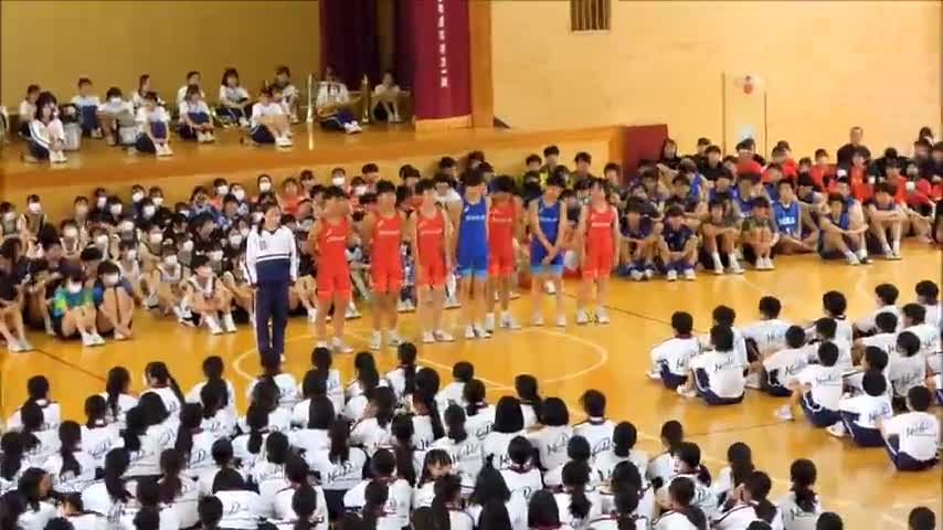 葛北総体壮行会（レスリング部）