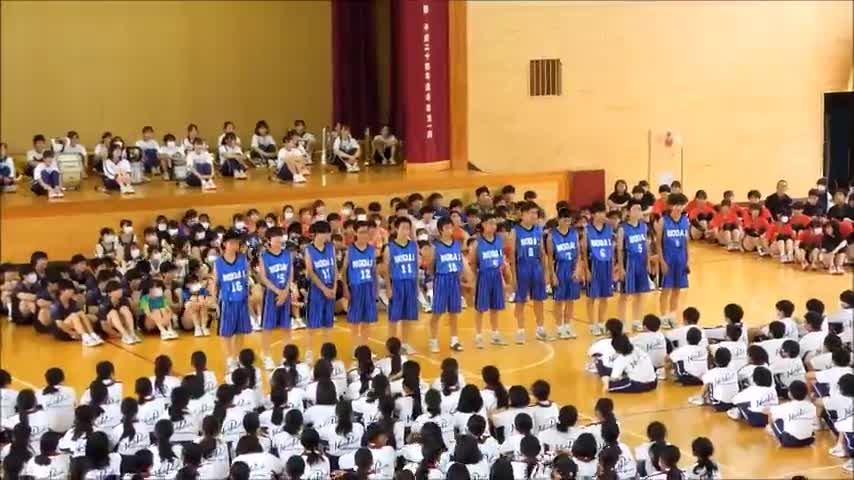 葛北総体壮行会（男子バスケットボール部）