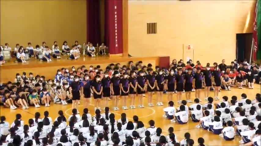 葛北総体壮行会（女子ソフトテニス部）