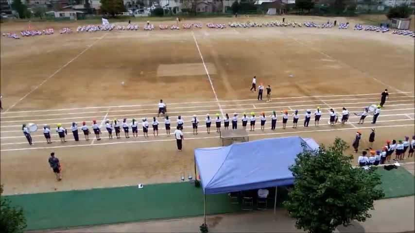 運動会直前練習（全校応援）