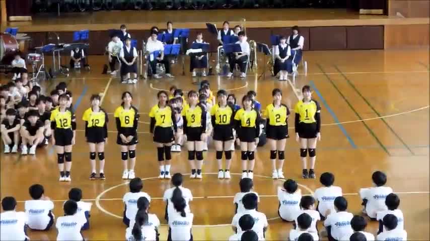 葛北総体壮行会（バレーボール部）