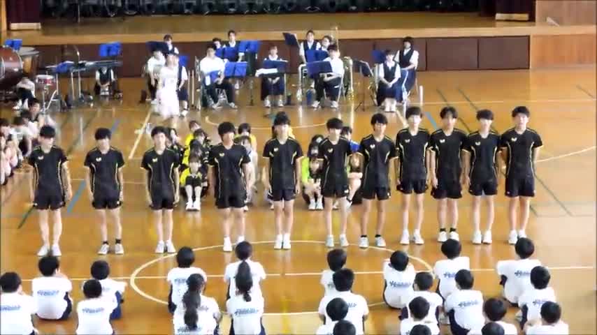 葛北総体壮行会（卓球部）