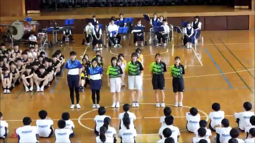 葛北総体壮行会（ソフトテニス部）