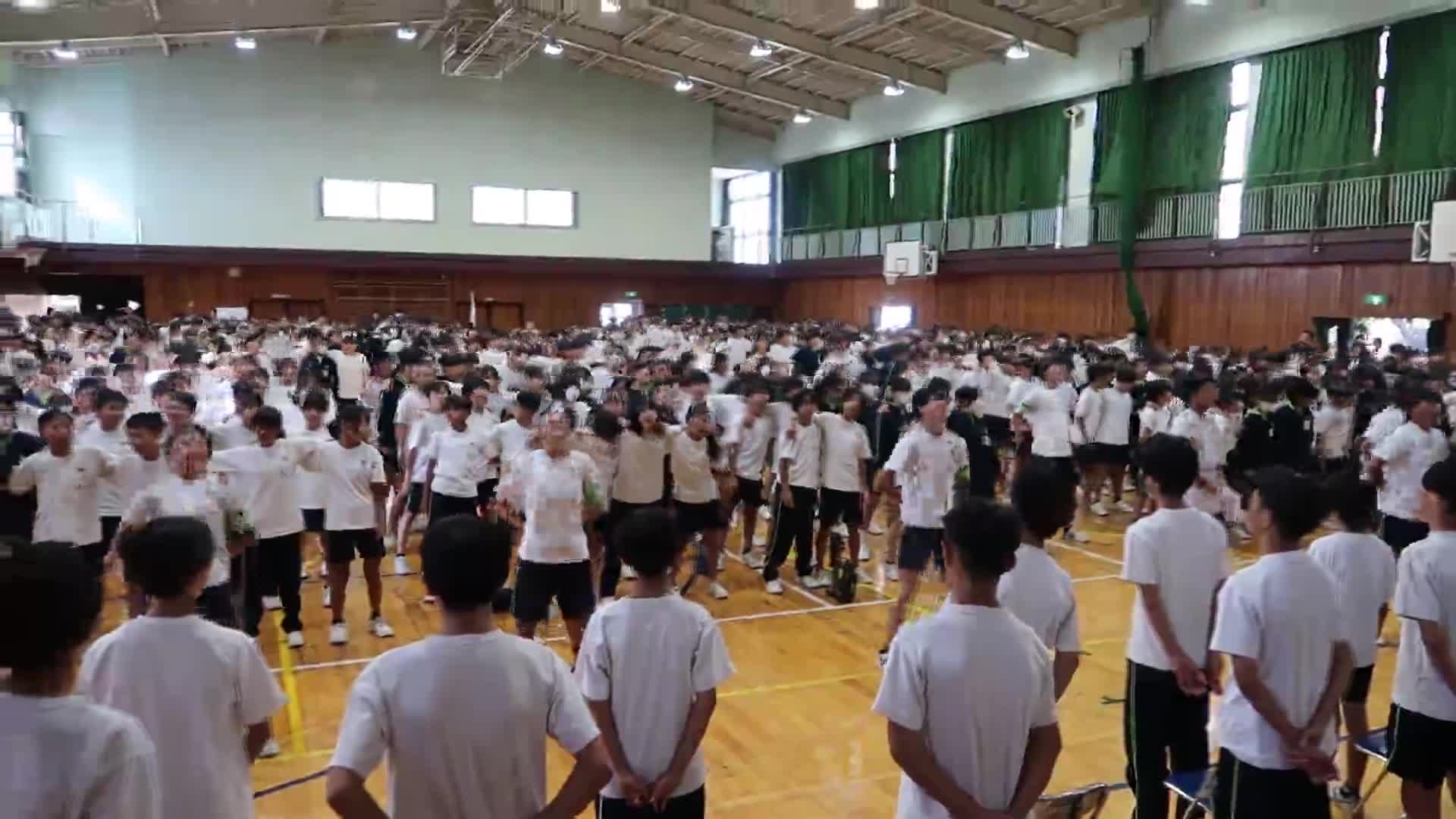 東葛駅伝壮行会応援の様子