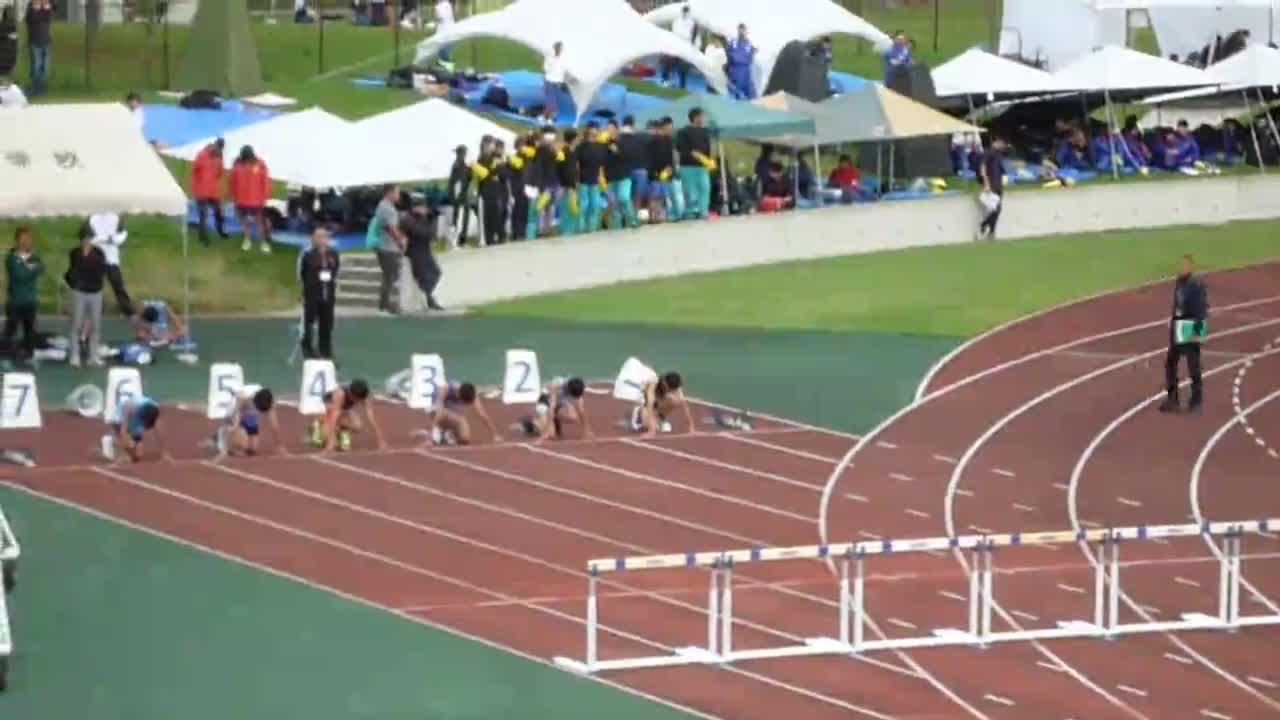県新人陸上競技大会　１年男子110mH予選